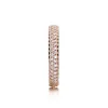Rose Gold Banhado Elegante Pave Banda Anéis CZ Diamante Diamante Jóias Para Pandora Real 925 Anel de Cristal Prata com Caixa Original