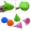 Mini Silicone Silicon Gel Foldable Retractable Collapsible Style Funnel Hopper Kitchen cooking tools Free Shipping LX2466