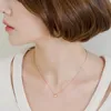 JIAN S925 Heart Necklaces Pendant Choker Elegant Rose Gold Chain for Women Girls Birthday Gifts Fashion Jewelry Accessories CX200721