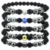 5 stilar Pärlor Armband Vit Pine Blå Kejsare Sten Beaded Hand Strängar Yoga Chakra Män Kvinnor Armband Partihandel