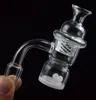 Flat Top Splash Guard Opaque Bottom Quartz Banger With 10mm 14mm 18mm Quartz Nail With Cyclone Spinning Carb Cap and Terp Pearl ball