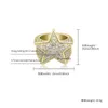 Новый узор Кольцо с пятью звездами Микро паве Инкрустация Циркон Золото Серебро Розовое золото Цвет Ледяной Кристалл Кубический Циркон Ювелирные Изделия Для Подарочного Кольца4551468