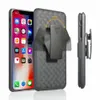 Mobiltelefonfodral vävda 2 i 1 Hybrid Hard Shell Holster Combo Case Kickstand Belt Clip för iPhone Pro Max XS XR X 7 8 Plus Se E Note 10+ S10 3XYG