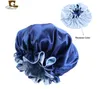 New Satin Bonnet For Women Fashion Sleep Bonnet Cap Extra Large Doppio strato Reversibile regolabile Raso di seta Cap Sleeping Hair Bonnet