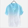 Homens fria camisa de linho de algodão respirável colorida colorida casual summer praia tops ser88