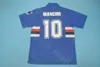 1990 1991 Soccer Sampdoria Retro Jersey 10 Mancini 3 Ferri Vialli Cerezo Attilio Lombardo Blue Home Football Shirt Kits maat S-XXL