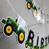 Joyeux anniversaire banderole pelle camion voiture bannière suspendus enfants drapeaux bébé douche fête mariage décor YQ02152