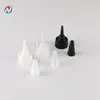 Navio 12 pacotes de 200ml 6 7oz frasco de tintura de cabelo de plástico translúcido com pontas brancas transparentes pretas e tampas de cone 1250E