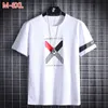 Verão camiseta para homens branco preto algodão azul manga curta camisetas Menino masculino Top 6xl 7xl 8xl Solta Mens Roupa