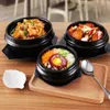 610ml 1100ml 1500ml Классический корейской кухни Наборы Dolsot Stone Bowl Горшок для Bibimbap Ceramic Суп Ramen чаш с лотком