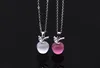 Nouveaux pendentifs originaux cristal de pomme autrichienne collier mignon oeil de chat bijoux de mode Fit femmes et femmes