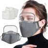 Masker Kids Ventil Ansiktsmask med 2st-filter 2 i 1 munmaskskydd Avtagbar ögonskärm Ansiktsmask Anti-dammskyddsmasker LSK403