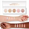 Langmanni eye highlighter bronzer powder and Face Glow Up 5 Color Shimmer High Lighter Palette Cosmetics Makeup