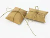 Kraft Kağıt Yastık Favor Hediyeler Kutusu Düğün Parti Favor Hediye Şeker Kutuları Kağıt Hediye Kutusu Çanta Tedarik Kağıtları Yastık Favor