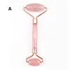 Portátil face lift massageador conjunto de rolo de cristal massagem facial jade rolo natural rosa quartzo pedra beleza rolo ferramenta gift3234319