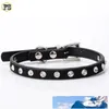 Mode PET fournitures colliers de chien cristaux PU cuir collier réglable petit chien chiot laisse colliers 8 couleurs en gros livraison gratuite