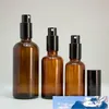 Kehribar cam sprey şişeleri eliquid yağ parfüm siyah kap püskürtücü pompası ile 330 adet / 264 adet / 280 adet stok satılık