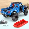 Sembo Technic Monsters Ford F150 랩터 픽업 트럭 모터 MOC 호환 레고 잉 제작자 701990 모델 교육 장난감 생일 선물