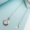 Classic CZ Pave Disc Pendant Necklace Women Men's Fashion Jewelry with Original box for Pandora 925 Sterling Silver Chain Necklaces