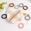 Kleurrijke Telefoon Draad Elastische Haarbanden Plastic Lente Gom Voor HairTies Geen Vouw Spoel Haar Tie Donut Paardenstaart Haaraccessoires