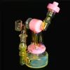 Robot Fumed Hanger Hookah Heady Recycler Dab Rig unik Bong Inline Percolator Glass Water Pipes Sidercar med 14mm banger