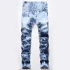 Tie Dye Print Jeans da uomo Designer di marca Pantaloni da uomo in denim elasticizzato Pantaloni Brand New Biker Los Hombres Jeans Straight Hombre317a