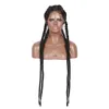 Dilys Lace Front Perruques Perruques Tressées Pour Les Femmes Noires Synthétique Cornrow Tresses Dentelle Perruques avec Bébé Cheveux Boîte Tresses Perruque 28 pouces