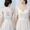 Vintage Bridal Kurtki V Neck Krótki Rękaw Bolero Ślub Top 2020 Nowe Koronkowe Aplikacje Custom Made Plus Size Bridal Akcesoria