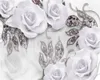 Carta da parati classica 3d Gioielli di lusso moderni nordici Fiori delicati 3D TV Sfondo muro Carta da parati murale decorativa in seta con fiori romantici