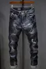 Mäns Jeans Top Fashion Mens Märke Robin 2021 Hip Hop Spring Autumn Ripped för män Solid Bomull Full längd Mid Black Color Sale1