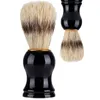 Superb Barber Salon Shaving Brush Black Handle Blaireau Face Beard Cleaning Men Shaving Razor Brush Cleaning Appliance Tools 12pcs1560116