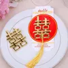 100ピース中国のアジアのテーマダブルハッピーボトルオープナーの結婚式のパーティーの恩恵結婚披露宴のプレゼント送料無料