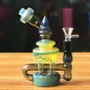 Plus glazen bonghaakhaak 503pfg schattige robot robot met hanger pijp 7,5 "hoogte 14 mm mannelijke dab rig waterpijp