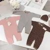 Babyjongens meisjes rompers ontwerper kinderen kinderen lange mouw katoenen jumpsuits baby meisjes brief katoen romper jongenskleding voor 8457666