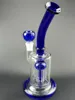 Blue Glass Water Bongs Hookahs 6 Arm Tree Perc Percolator 10.2 tum 14mm fog för rökningstillbehör