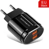 Dual Poorten 5V 3.1A EU US Wall Charger plug 1USB QC3.0 power Chargers Adapter Voor Samsung s8 s9 s10 IPhone 12 13 14 15 Android telefoon pc