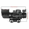 Acog Scope Fiber upplyst 4x32 Rifle Optic Sight Red Tactical Tri Acog Prismatic