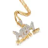 Примолаживание письма подвесное ожерелье нового прибытия aaa Zircon 2 Colors Men039s Charms Ожерелье мода хип -хоп подарки подарки CX200725225837530