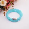 DHL epacket ship Handmade resin diamond crystal nylon mesh double-layer bracelet DJFB197 Slap & Snap Bracelets jewelry