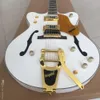 Aangepaste fabriek hele Falcon Jazz White Electric Semihollow Electric Guitar kan worden aangepast 5753416