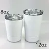 Kapaklı 8 oz Süblimasyon Çocuk Tumbler Düz Tumbler Paslanmaz Çelik Biberon Çift Duvar Yalıtımlı Seyahat Kupa