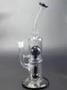 11.8Inch Glass Water Bongs Hookahs Black Number 8 Ball Perc Inline Recycler Dab Rig 14mm Joint