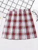 New Style In Stock Homecoming Dress Plaid Skirts High Waist A Line Pleated Skirt New High School Girl Dress Mini JK049464896