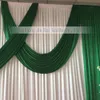 20 * 10ft Hochzeitshintergrundvorhang Sehr beliebter grüner Swag und Drape Only Hochzeitshintergrund Eisseidenpartyvorhang Hochzeitsdrape Bühnenhintergrund