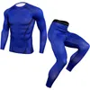 Running sets 2021 Sport Suit Men Long Manches T-shirts Pantalons de compression Bodybuilding Rashguard Gym Fitness Tracksuit14649051