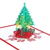 10 Stili 3D Pop Up Buon Natale Biglietti d'auguri Albero Babbo Natale Cervo Pupazzo di neve Carta regalo Forniture per feste festive