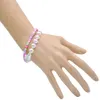 Summer Candy Color 2 st/set med imitation Pearl justerbar vävd armband för kvinnliga smycken älskar gåva