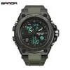 Sanda Large Dial Trendy Male Watch 남학생 패션 트렌드 다기능 디지털 방수 전자 시계 249a