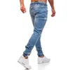Vicabo Men's Jeans Fashion 2020 Sexiga casual jeans för män Black Blue Hole Mens Pants With Pocket Ropa de Hombre 2020 #W307L