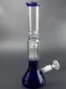 Bongs de água de vidro branco/azul Cachimbos de água 14 polegadas Queimador de óleo Dab Rigs 18 mm Tubos de junção fêmea para Shisha Chicha